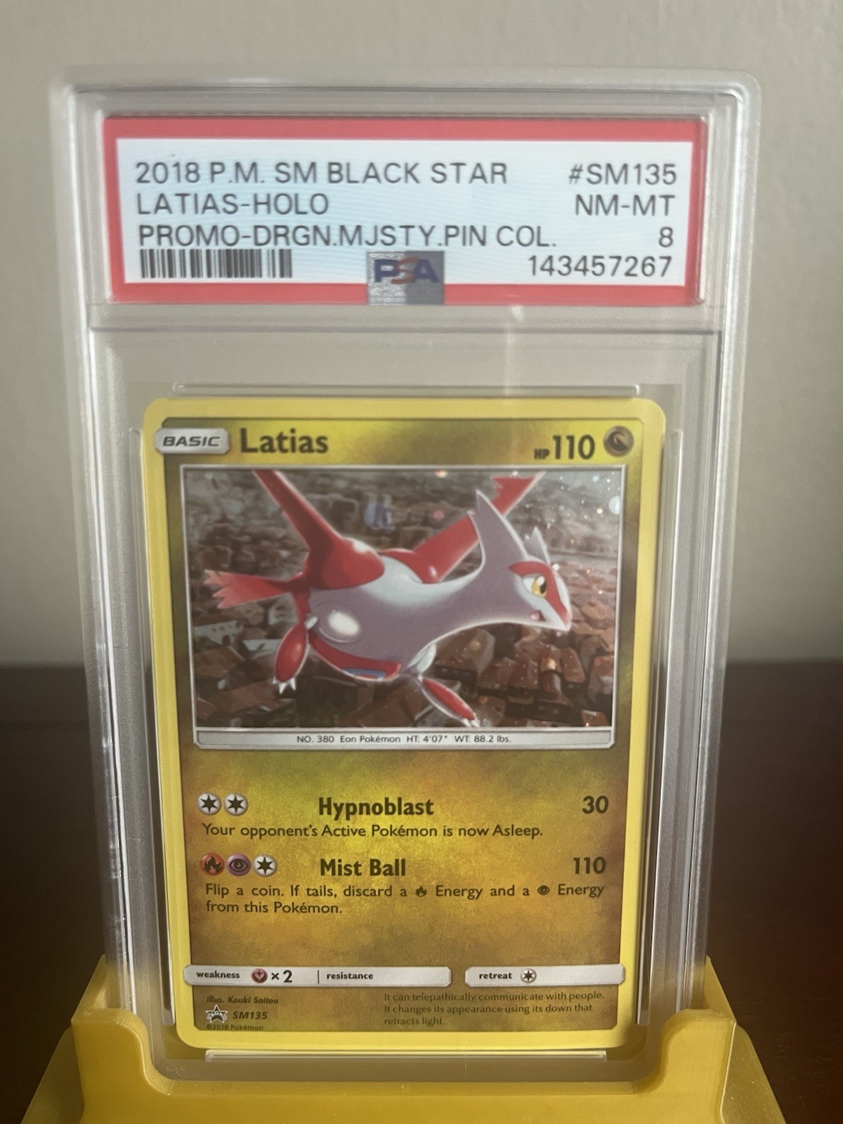 2018 Pokemon SM Black Star Promo Latias-Holo Dragon Majesty Pin Collection SM135