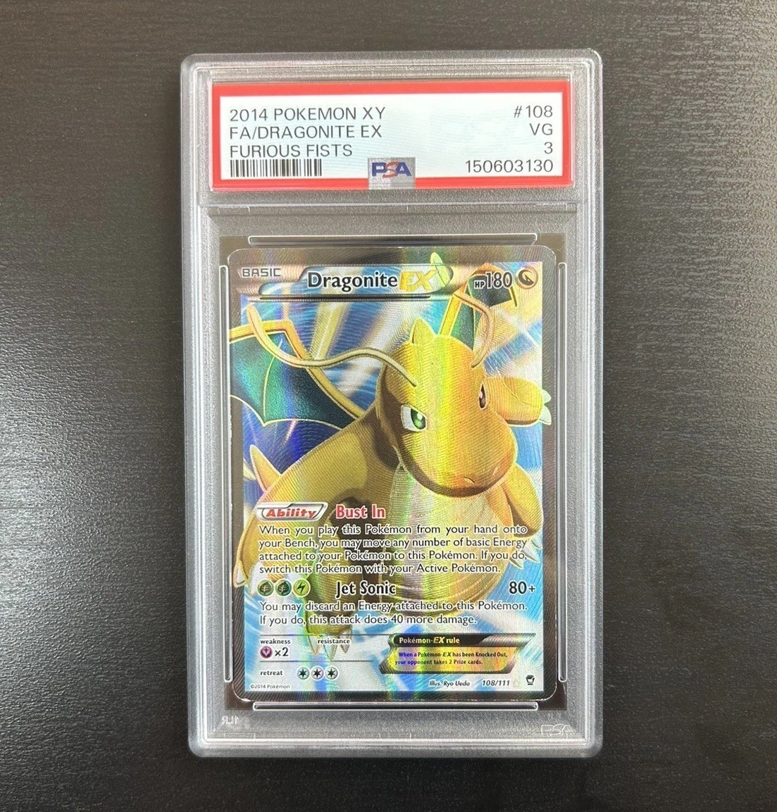 2014 Pokemon XY Furious Fists Full Art/Dragonite EX 108