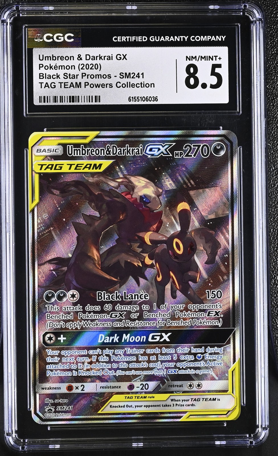 2020 Black Star Promos - Sun & Moon - English Umbreon & Darkrai GX Promo TAG TEAM Powers Collection (Holo) SM241
