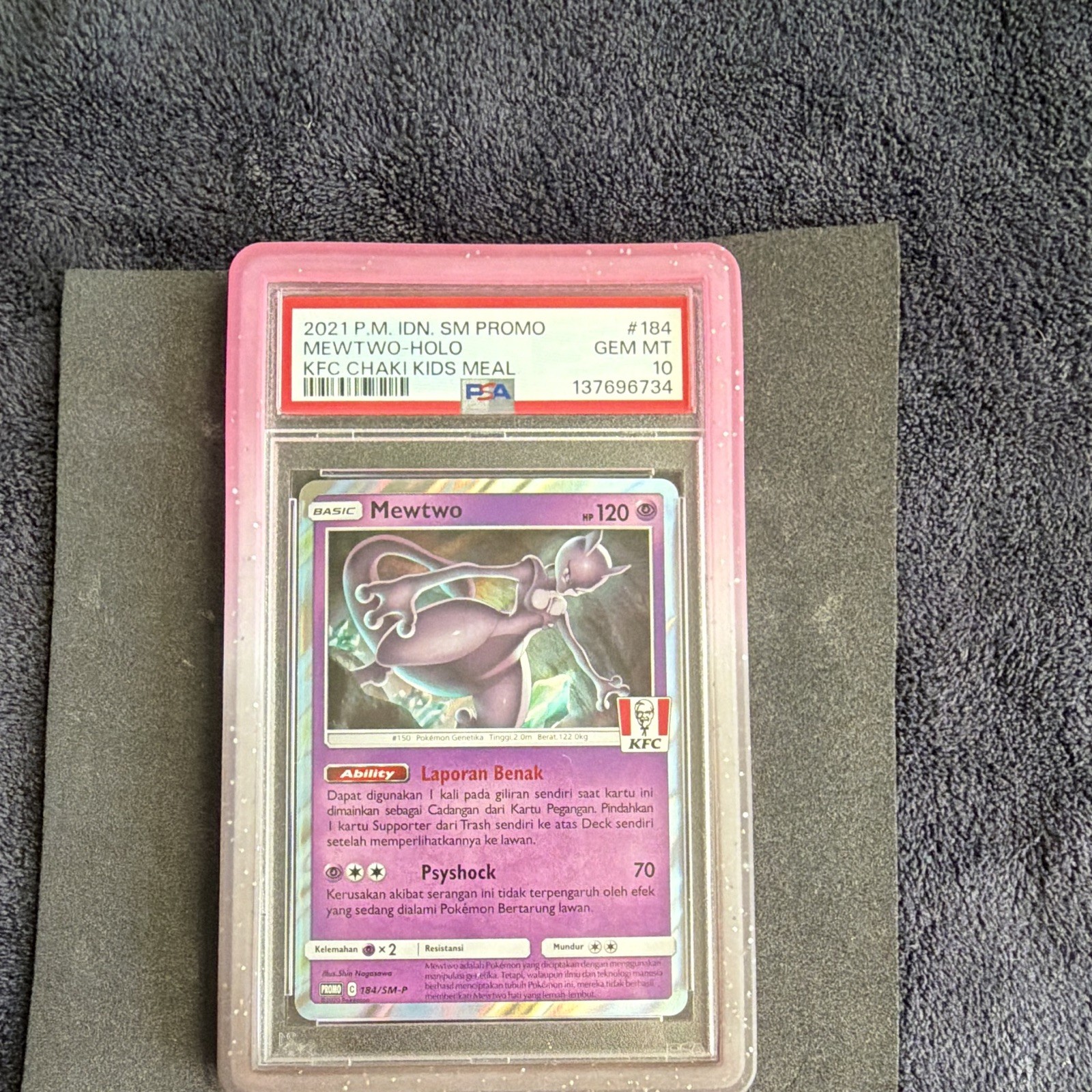 2021 Pokemon Indonesian SM Promo Mewtwo-Holo Kfc Chaki Kids Meal 184