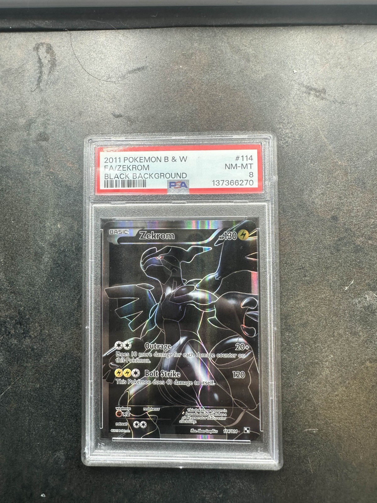 2011 Pokemon Black & White Full Art/Zekrom Black Background 114