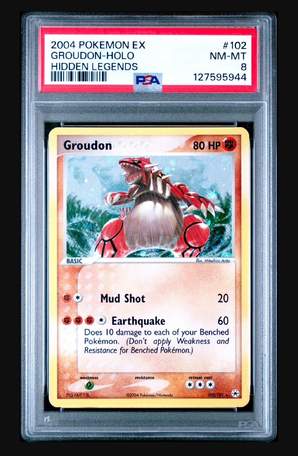 2004 Pokemon EX Hidden Legends Groudon-Holo 102