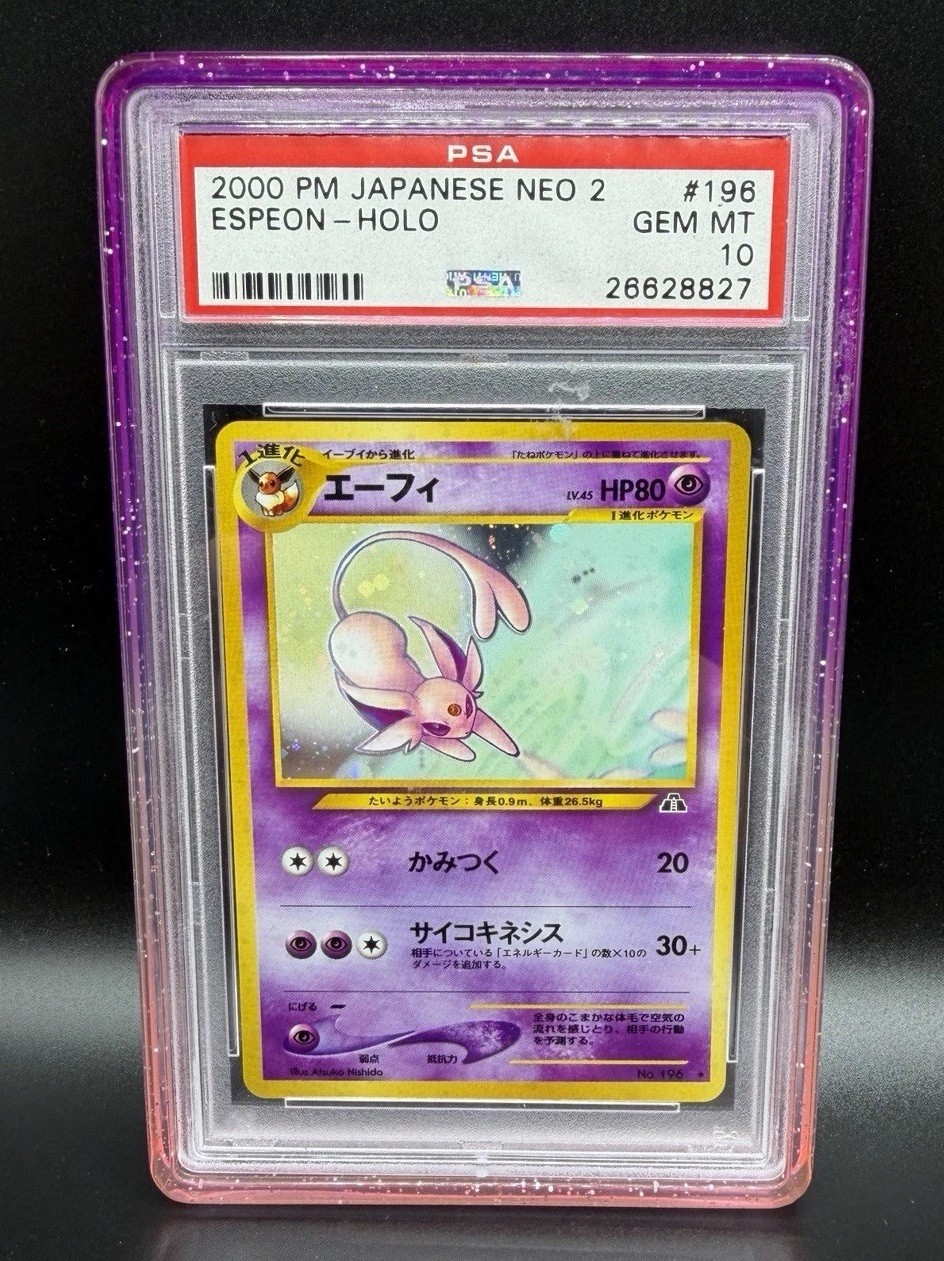 2000 Pokemon Japanese Neo 2 Espeon-Holo 196