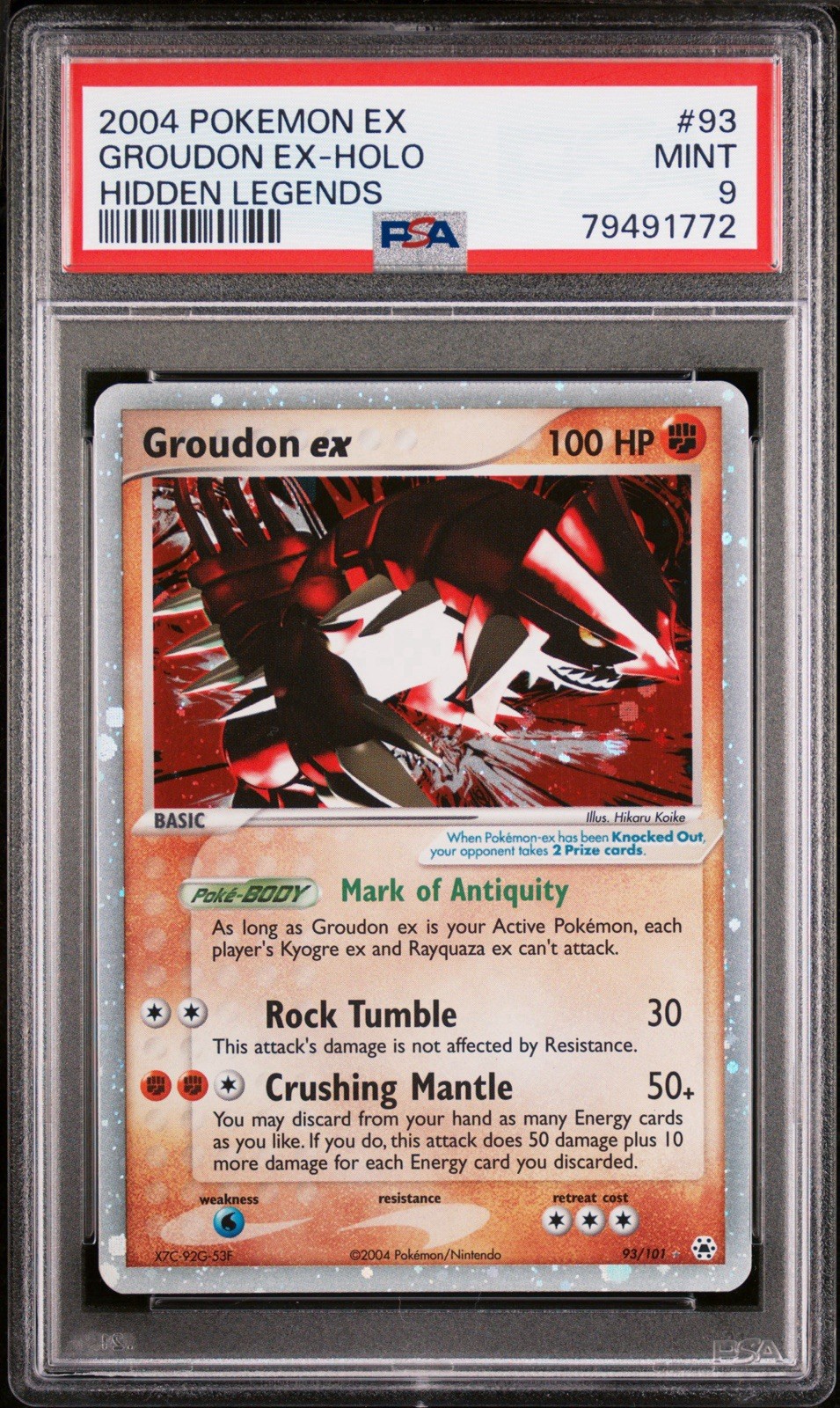 2004 Pokemon EX Hidden Legends Groudon EX-Holo 93