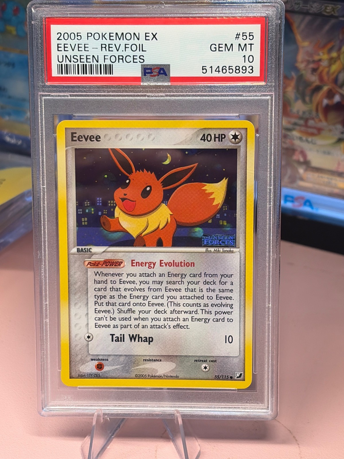 2005 Pokemon EX Unseen Forces Eevee-Reverse Foil 55