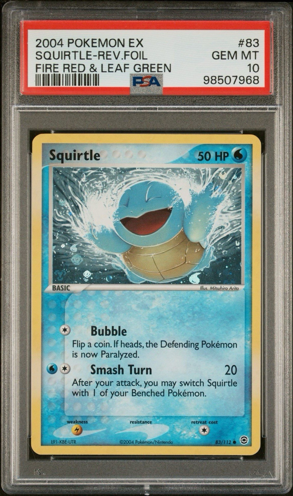 2004 Pokemon EX Fire Red & Leaf Green Squirtle-Reverse Foil 83