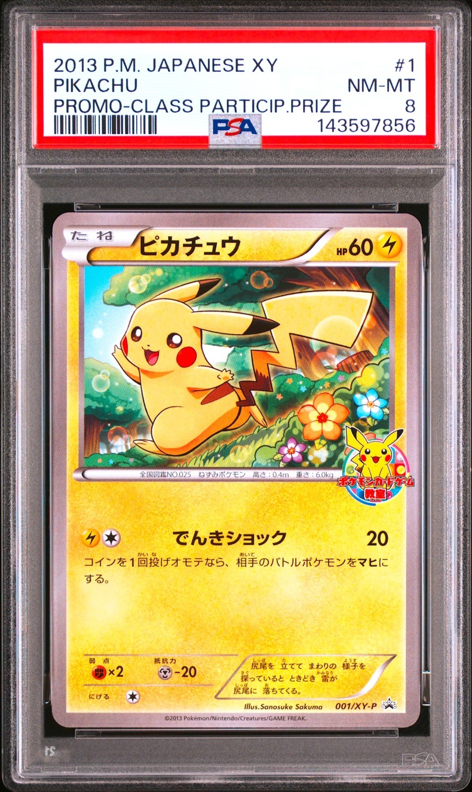 2013 Pokemon Japanese XY Promo Pikachu Classroom Participation Prize 1