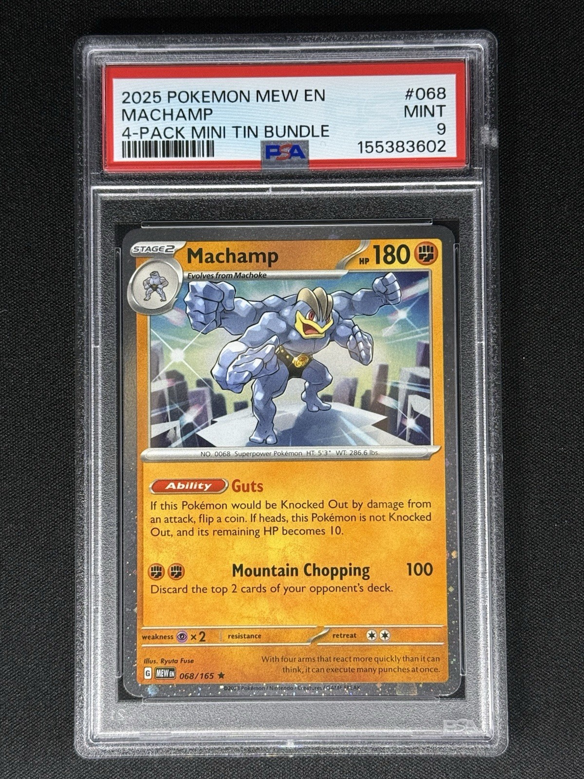 2025 Pokemon Mew EN-151 Machamp 4-Pack Mini Tin Bundle 068