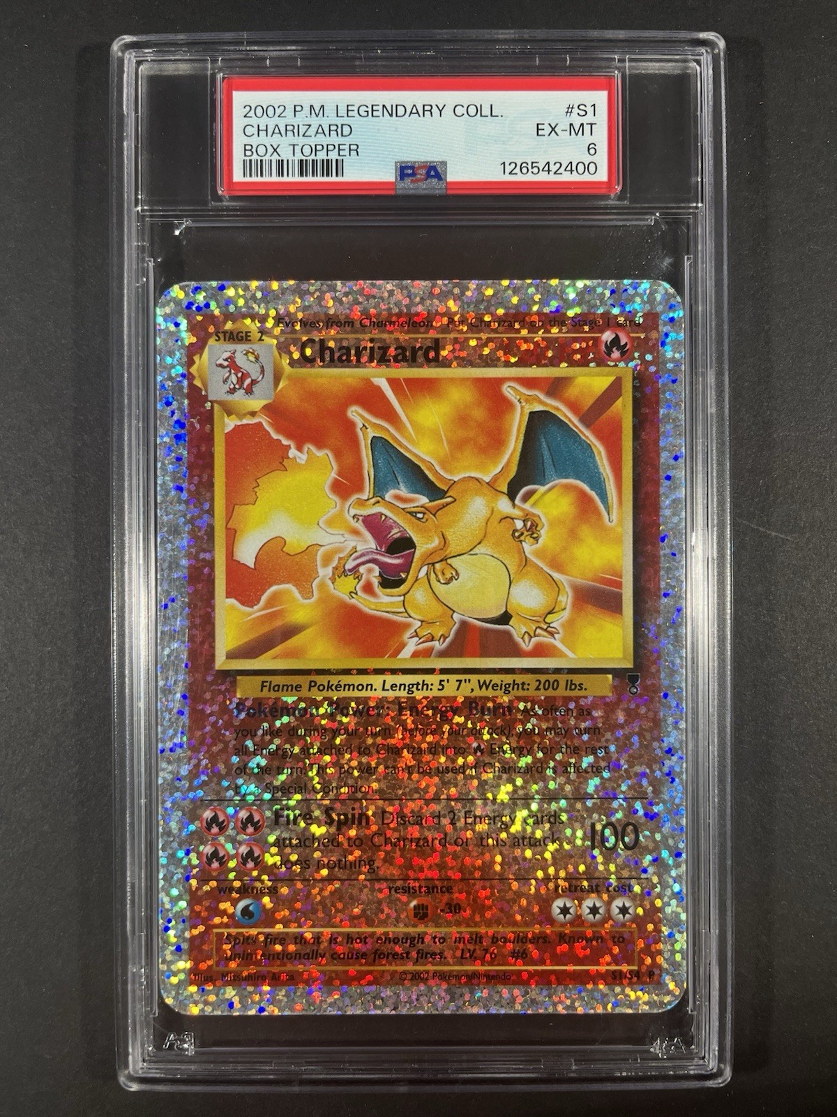 2002 Pokemon Legendary Collection Box Topper Charizard S1