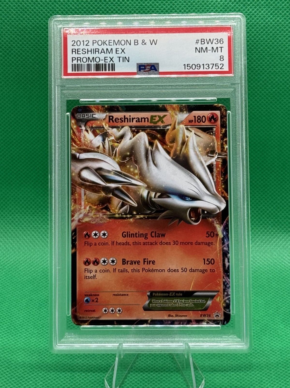 2012 Pokemon Black & White Promo Reshiram EX EX Tin BW36