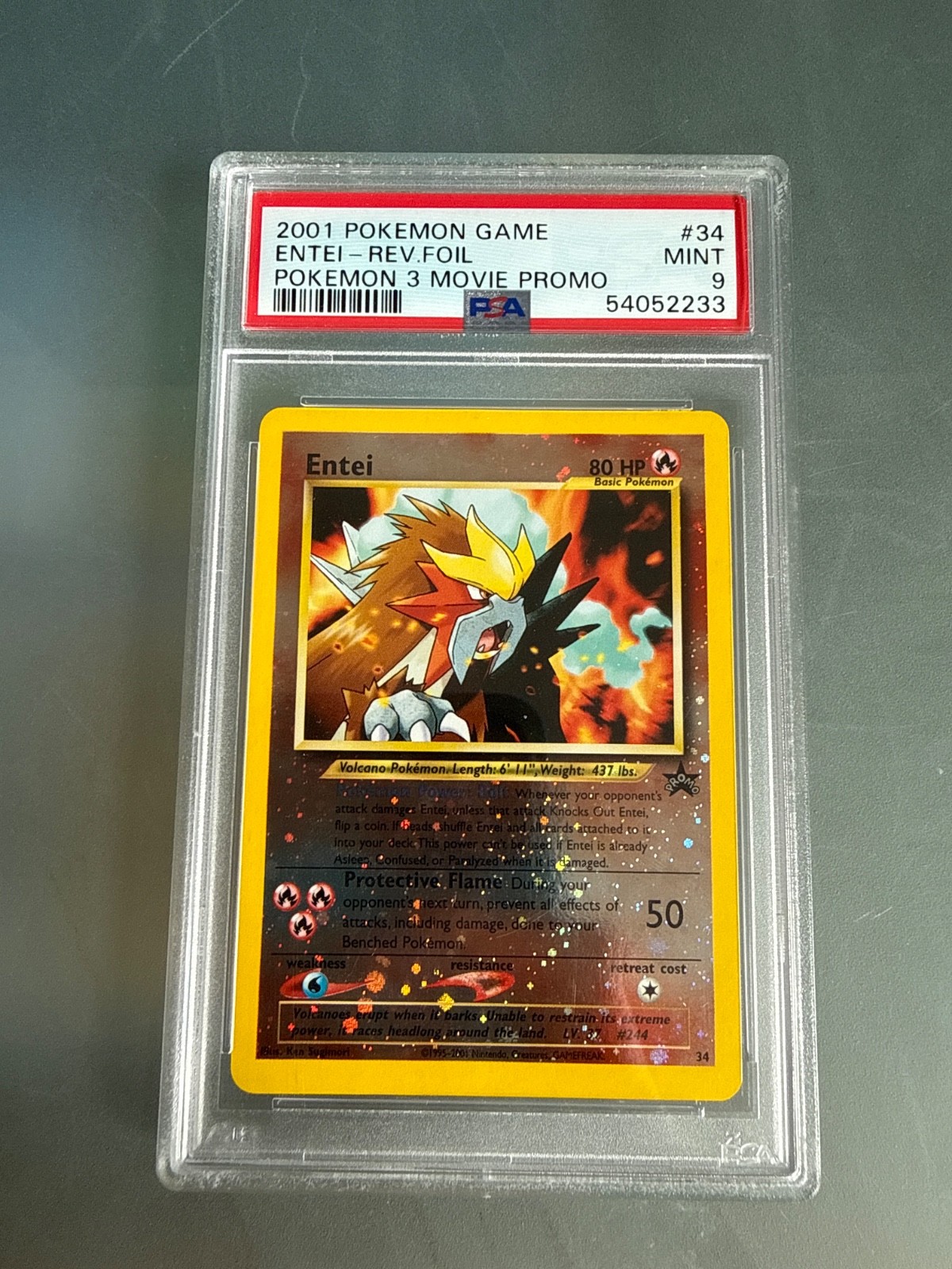 2001 Pokemon Game Movie Entei-Reverse Foil Pokemon 3 Movie Promo 34