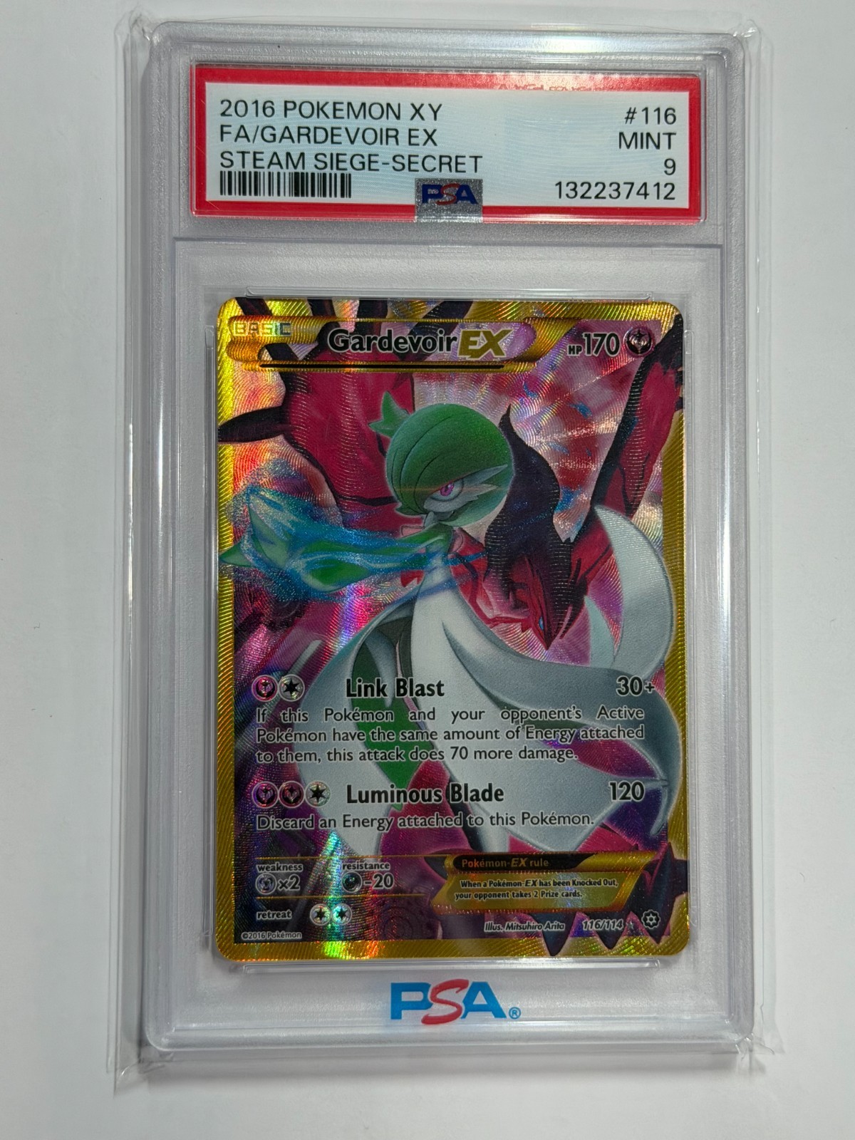 2016 Pokemon XY Steam Siege Full Art/Gardevoir EX Secret 116