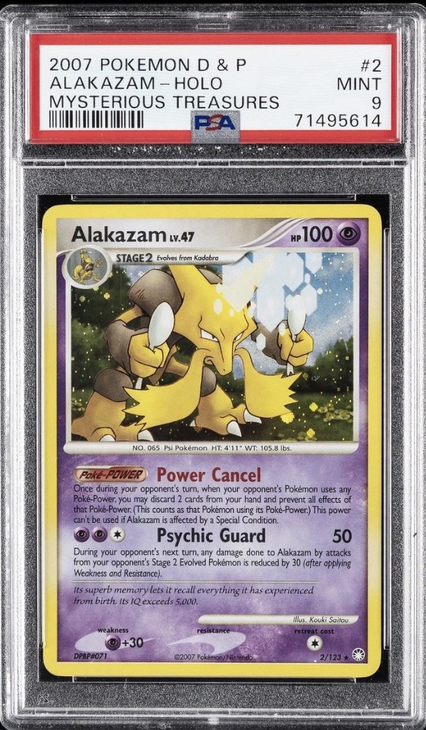2007 Pokemon Diamond & Pearl Mysterious Treasures Alakazam-Holo 2