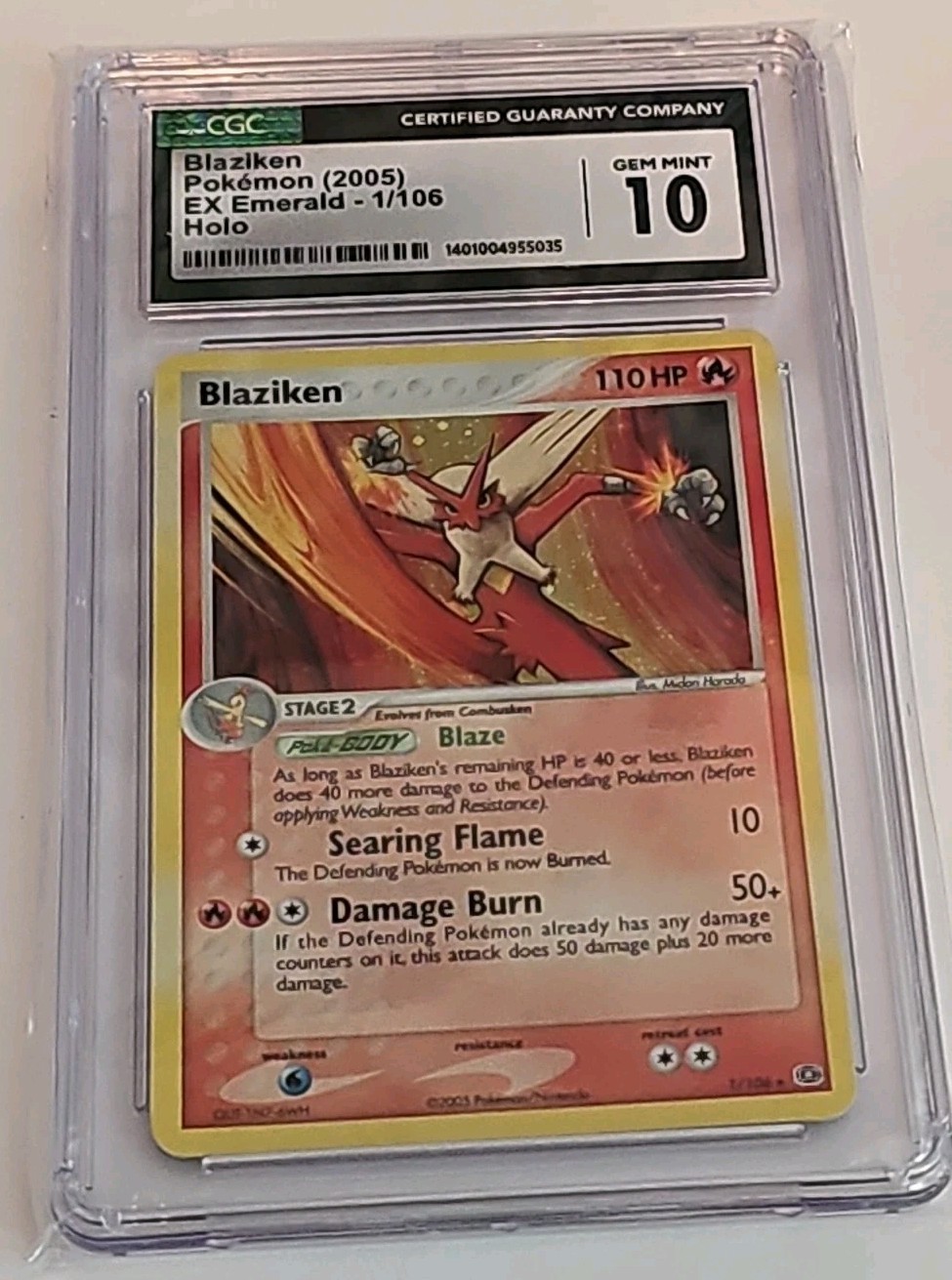 2005 EX Emerald - English Blaziken Rare Holo 1/106