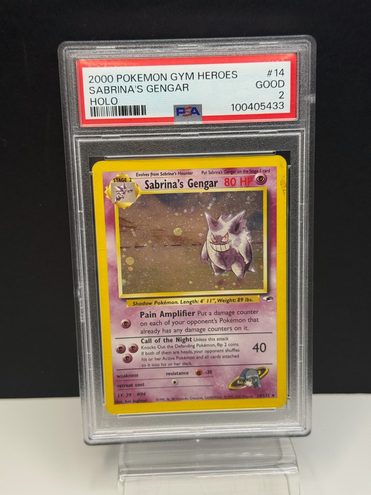 2000 Pokemon Gym Heroes Sabrina's Gengar Holo 14