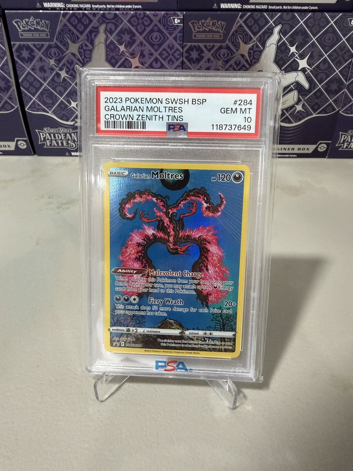 2023 Pokemon Swsh Black Star Promo Galarian Moltres Crown Zenith Tin 284