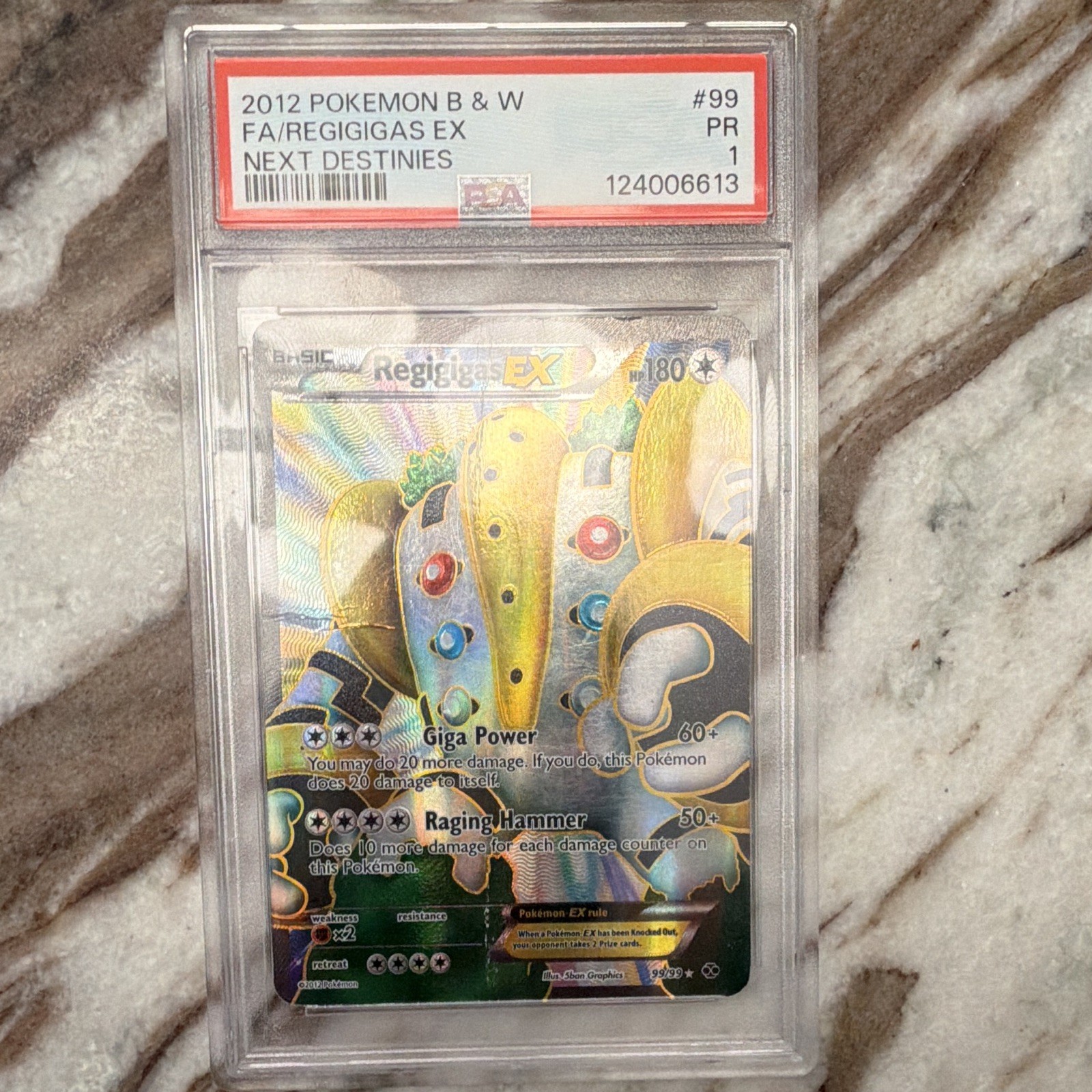 2012 Pokemon Black & White Next Destinies Full Art/Regigigas EX 99