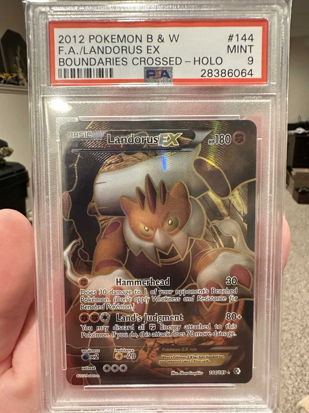 2012 Pokemon Black & White Boundaries Crossed Full Art/Landorus EX 144