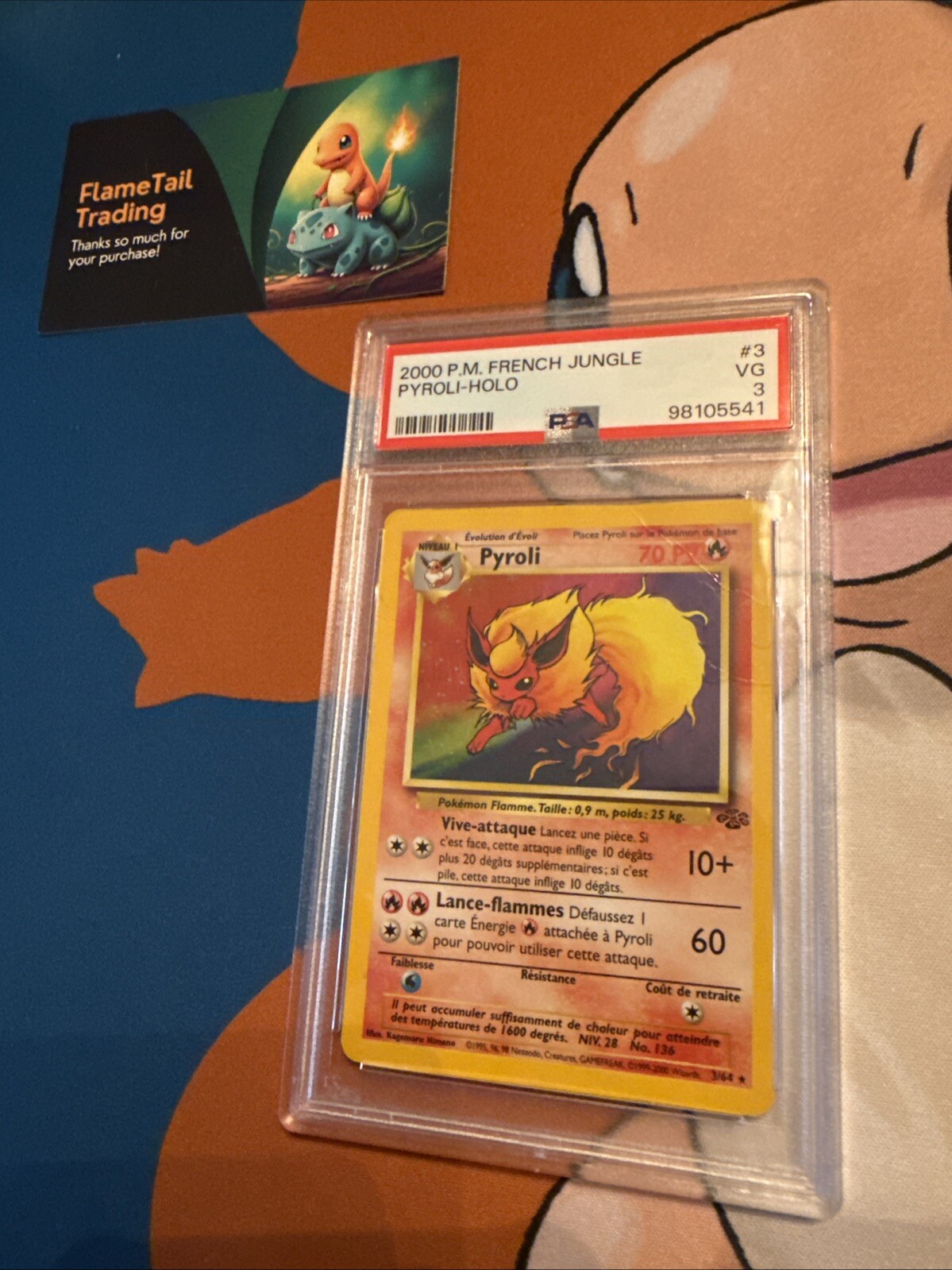 2000 Pokemon French Jungle Pyroli-Holo 3