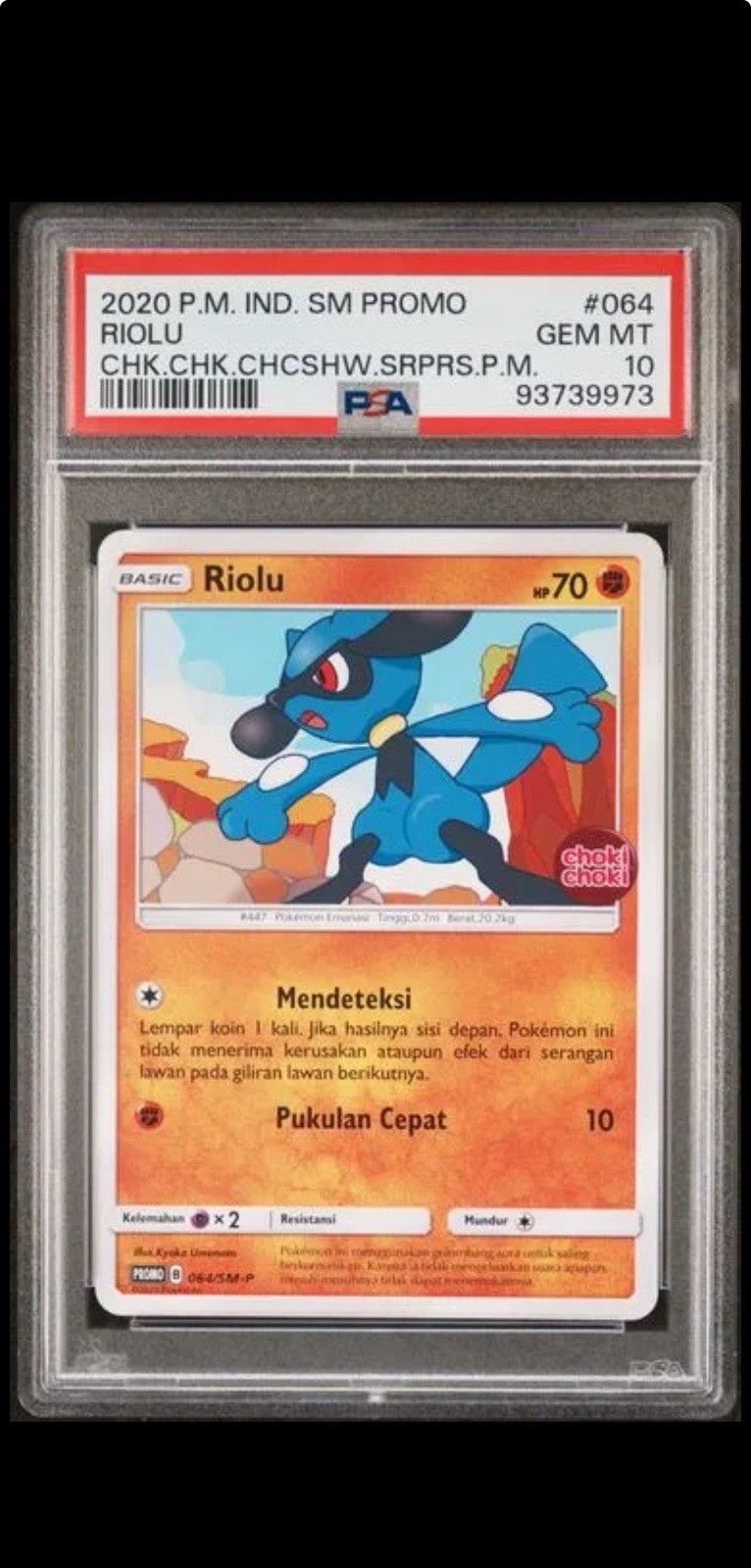 2020 Pokemon Indonesian SM Promo Riolu Choki Choki Chococashew Surprise Pokemon  064