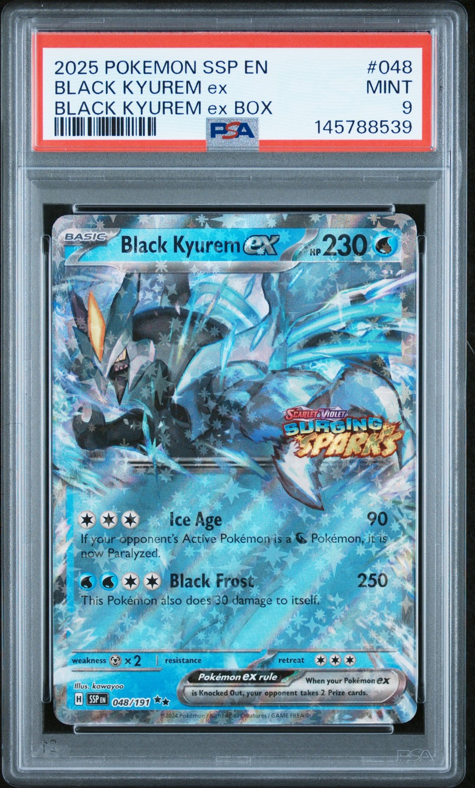 2025 Pokemon Ssp EN-Surging Sparks Black Kyurem EX Black Kyurem EX Box 048
