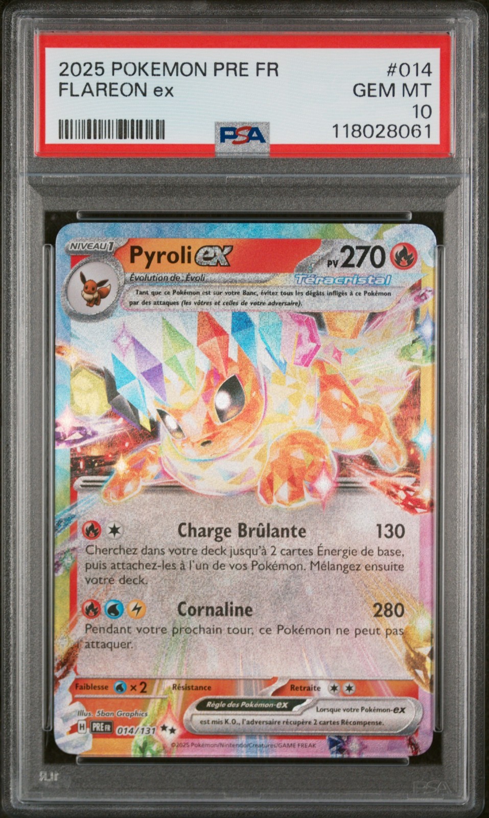 2025 Pokemon French Pre FR-Prismatic Evolutions Flareon EX 014