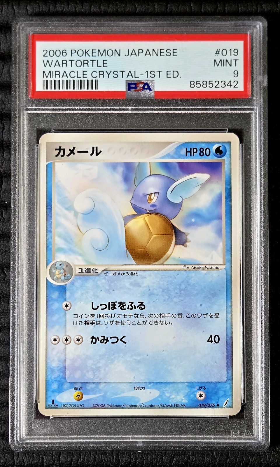 2006 Pokemon Japanese Miracle Crystal Wartortle 1st Edition 019