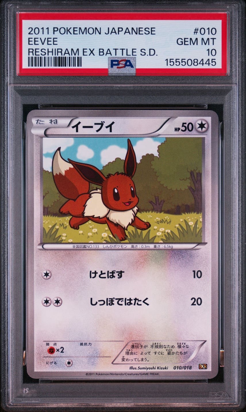 2011 Pokemon Japanese Reshiram EX Battle Strength Deck Eevee 010