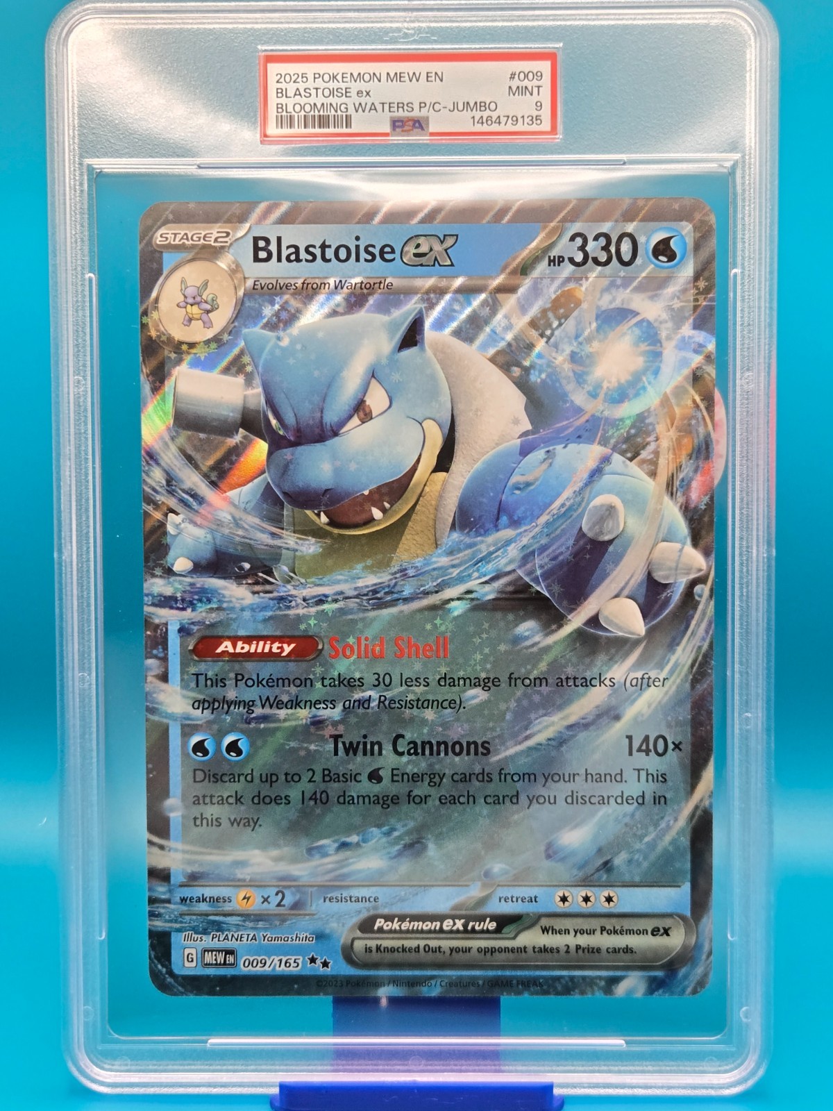 2025 Pokemon Mew EN-151 Blastoise EX Blooming Waters Premium Collection-Jumbo 009