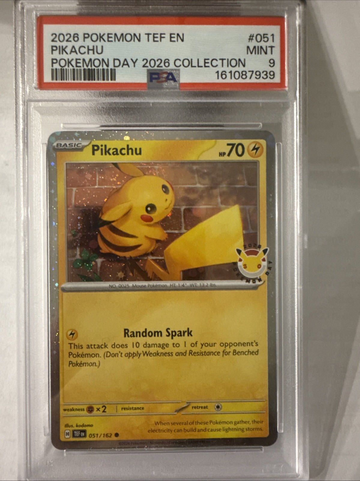 2026 Pokemon Tef EN-Temporal Forces Pikachu Pokemon Day 2026 Collection 051
