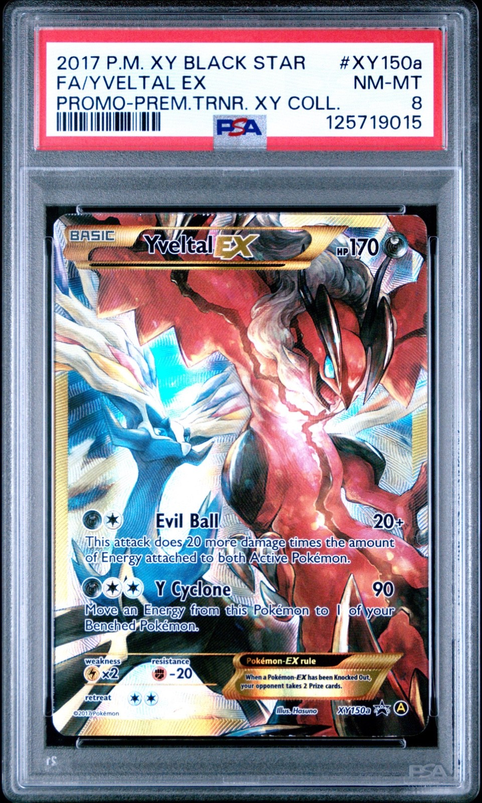 2017 Pokemon XY Black Star Promo Full Art/Yveltal EX Premium Trainer XY Collection XY150a