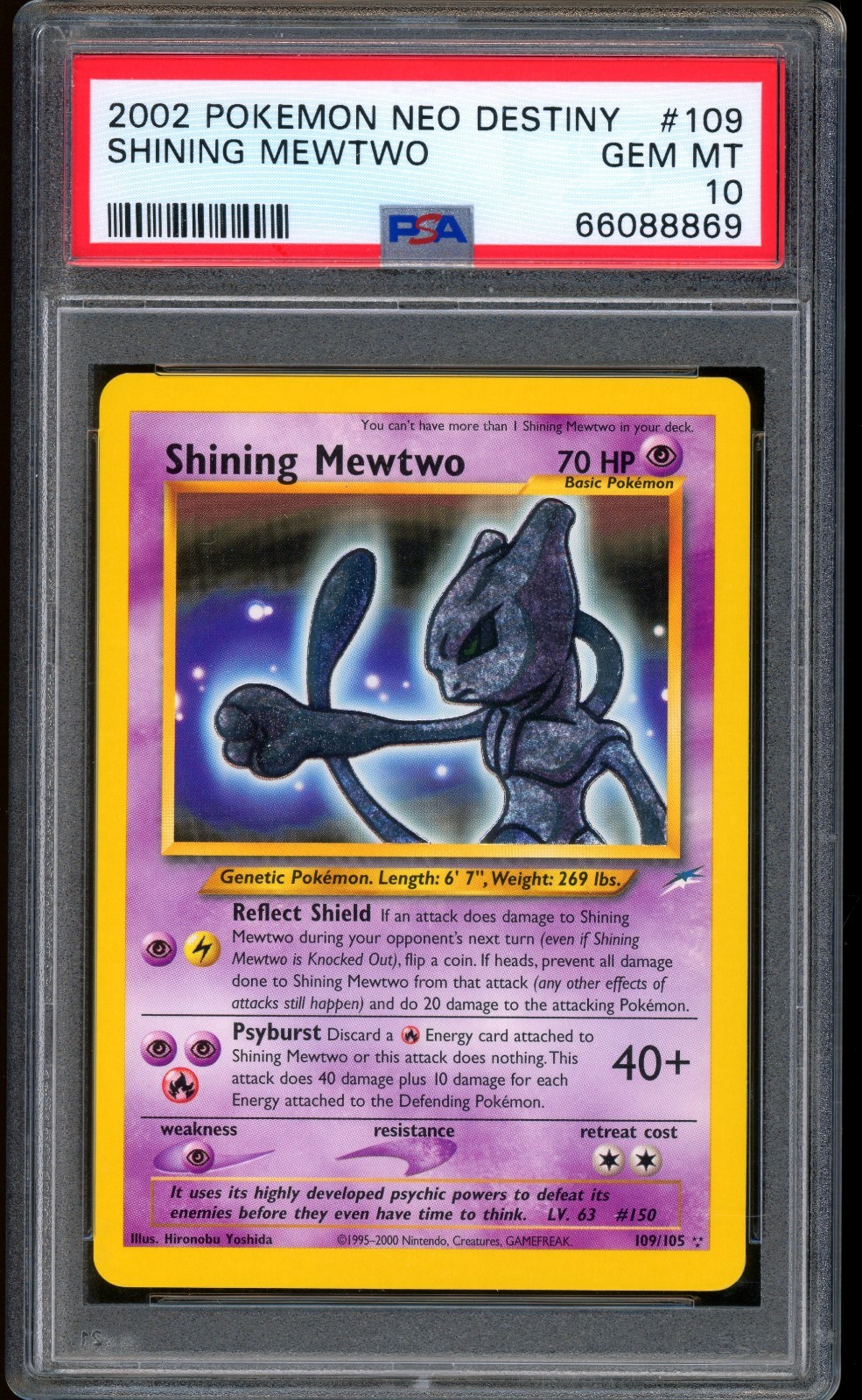 2002 Pokemon Neo Destiny Shining Mewtwo 109