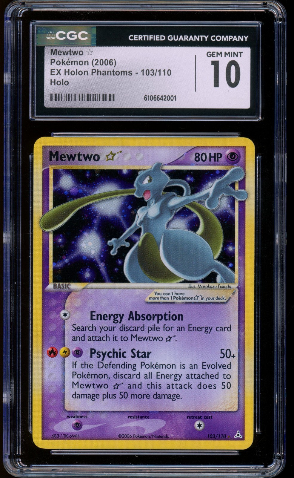 2006 EX Holon Phantoms - English Mewtwo â?? Ultra Rare Holo 103/110