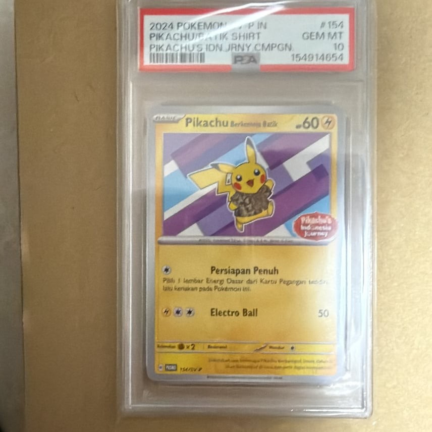 2024 Pokemon Indonesian SV-P Promo Pikachu in Batik Shirt Pikachu's Indonesia Journey Campaign 154