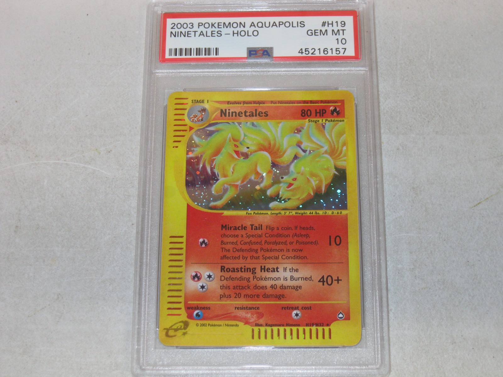 2003 Pokemon Aquapolis Ninetales-Holo H19