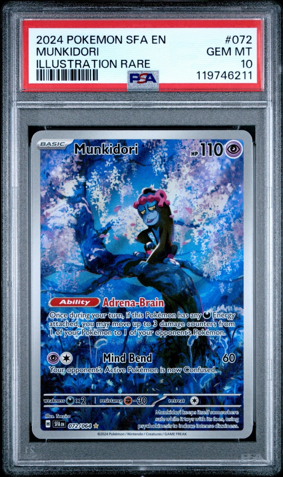 2024 Pokemon Sfa EN-Shrouded Fable Munkidori Illustration Rare 072