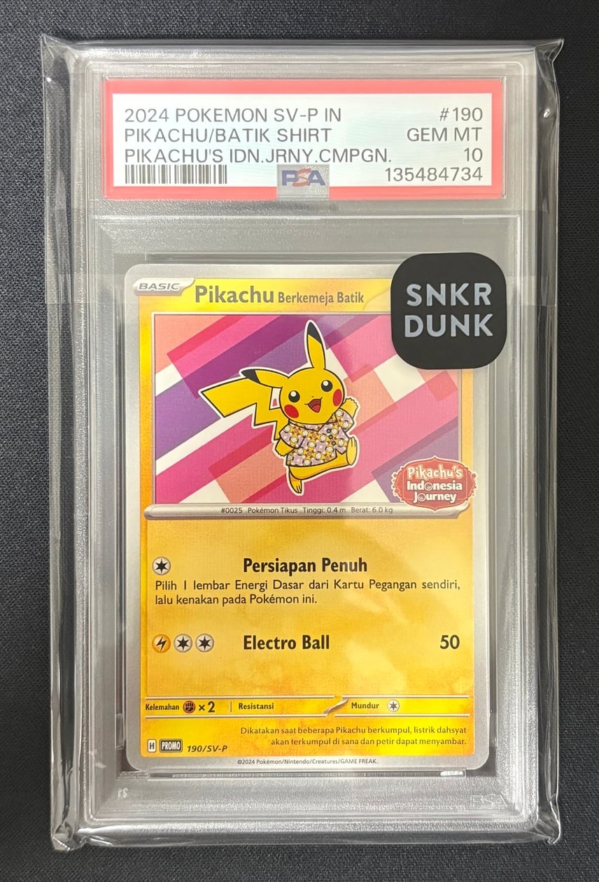 2024 Pokemon Indonesian SV-P Promo Pikachu in Batik Shirt Pikachu's Indonesia Journey Campaign 190