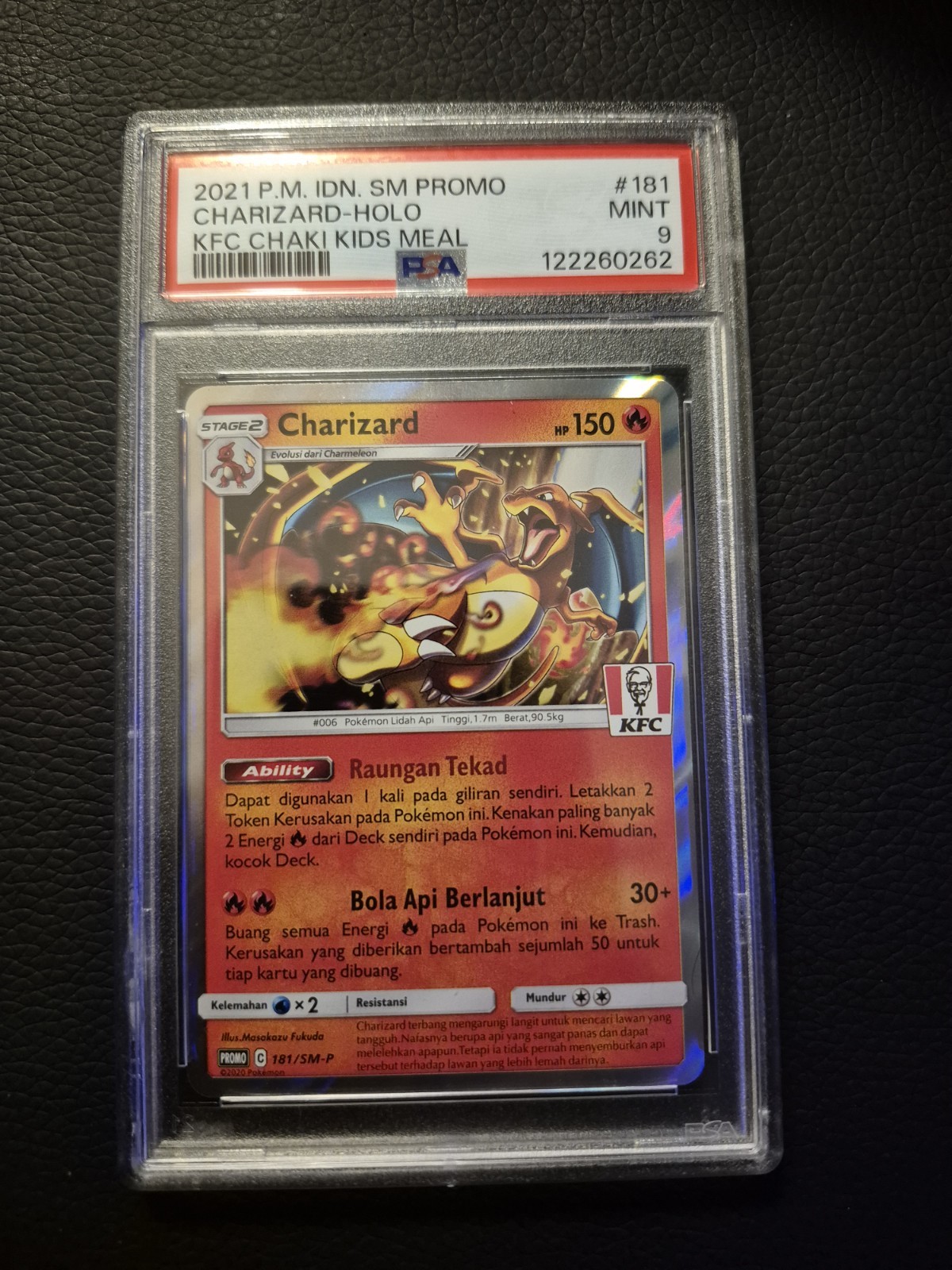 2021 Pokemon Indonesian SM Promo Charizard-Holo Kfc Chaki Kids Meal 181