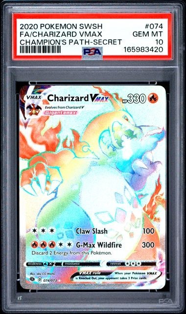 2020 Pokemon Sword & Shield Champion's Path Full Art/Charizard Vmax Secret 074