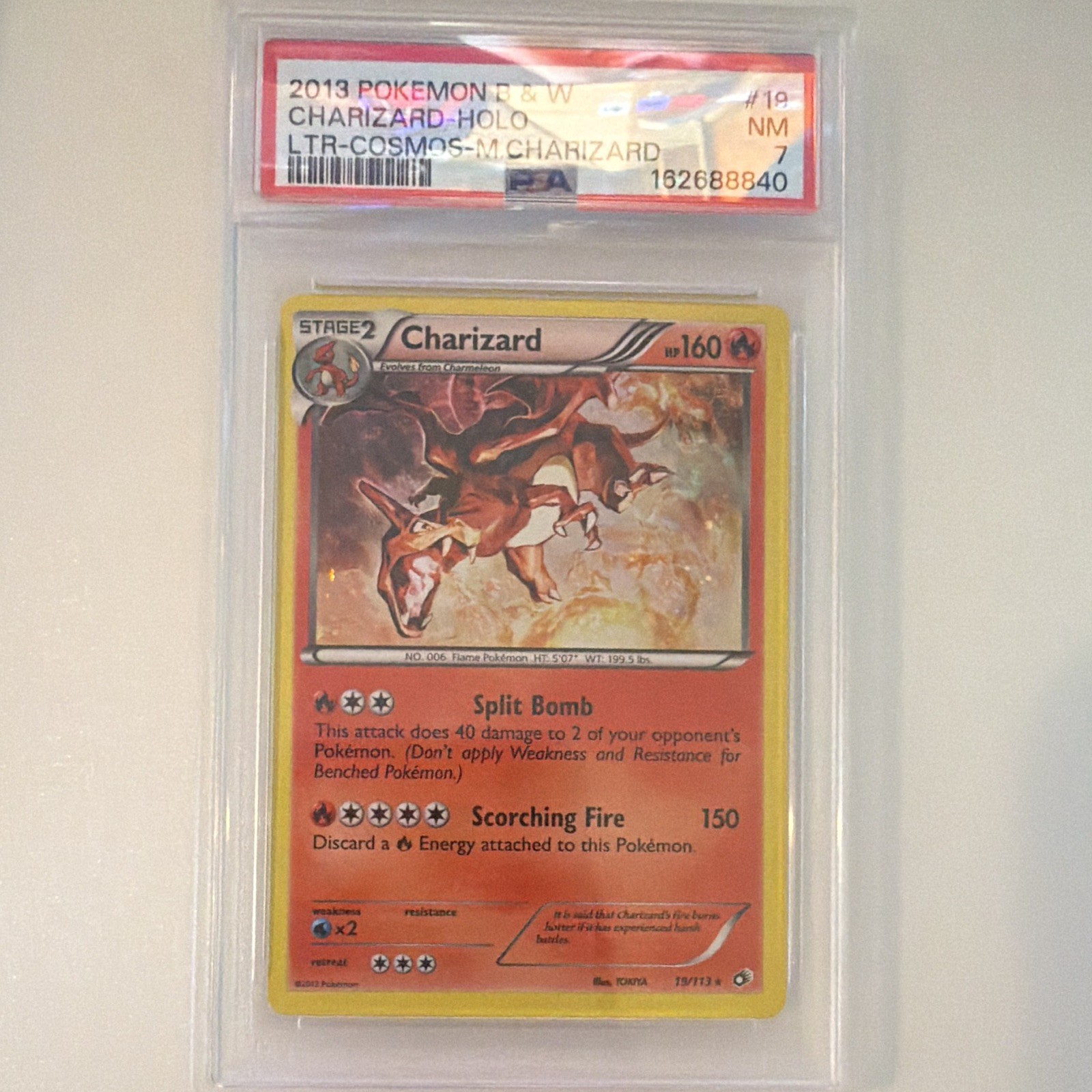 2013 Pokemon Black & White Legendary Treasures Charizard-Holo Cosmos-Mega Charizard 19