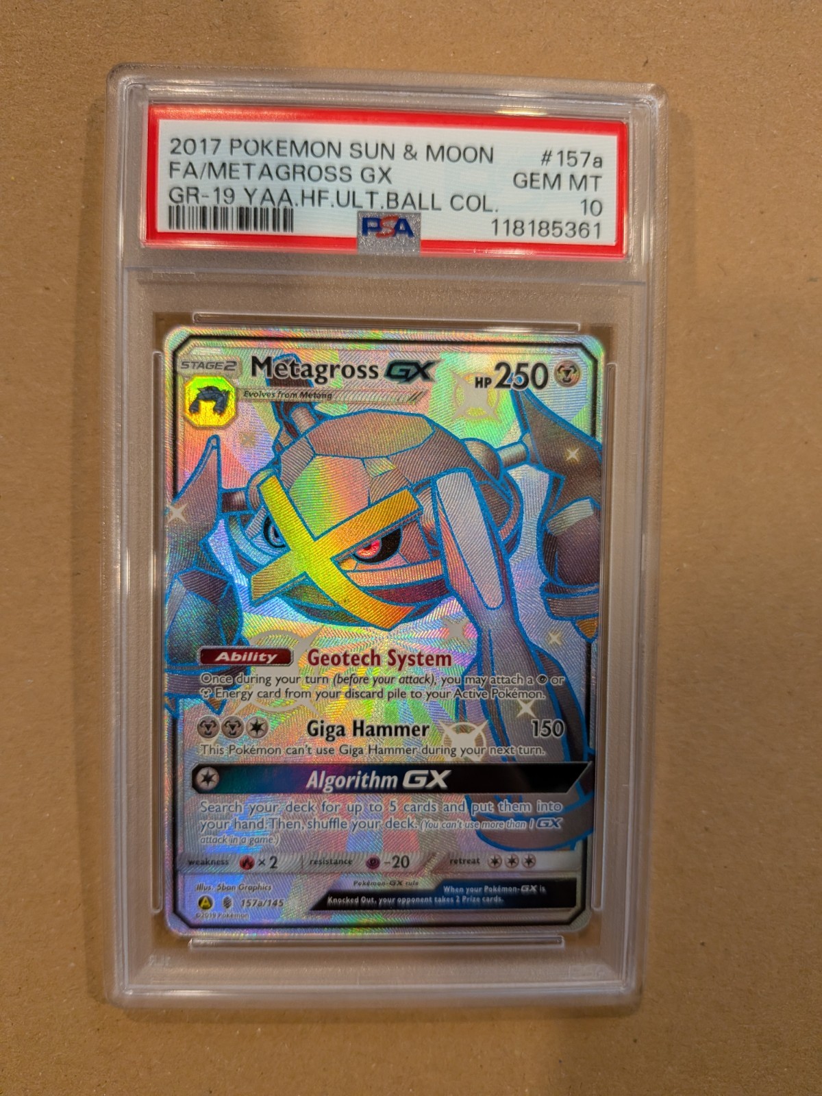 2017 Pokemon Sun & Moon Guardians Rising Full Art/Metagross GX 2019 Yellow A Alternate Art Hidden Fates Ultra Ball Collection 157a