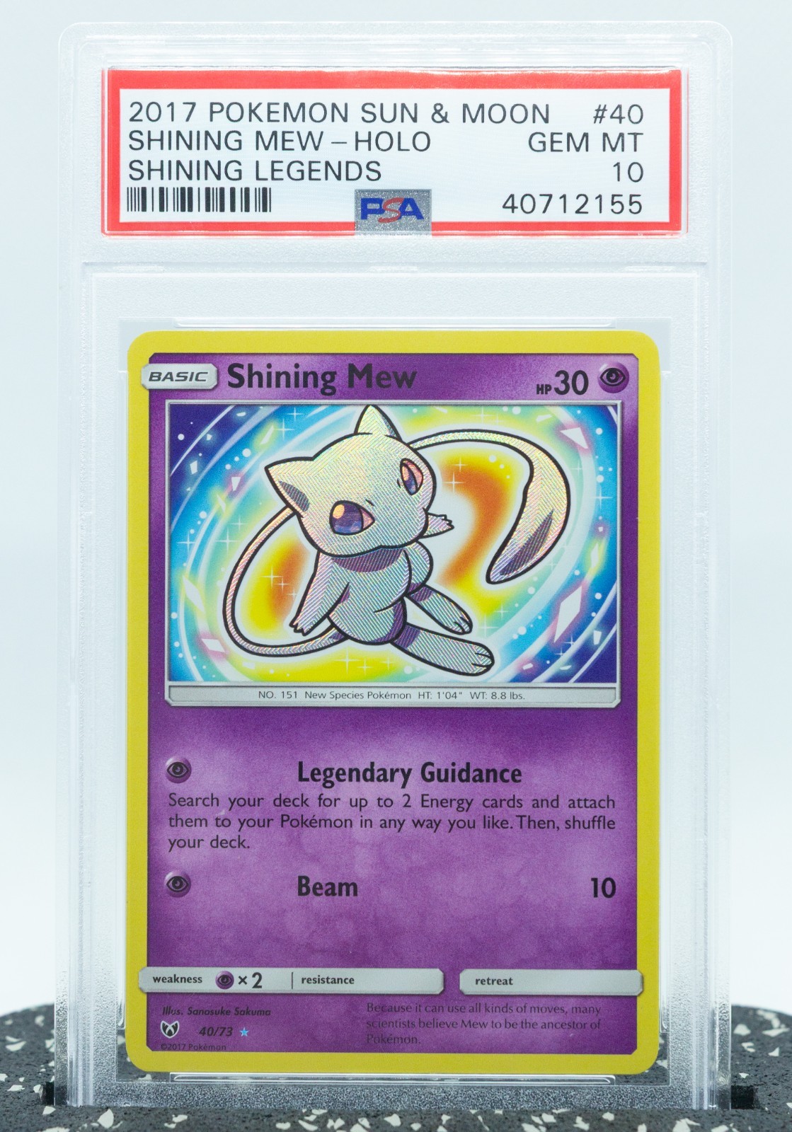2017 Pokemon Sun & Moon Shining Legends Shining Mew-Holo 40