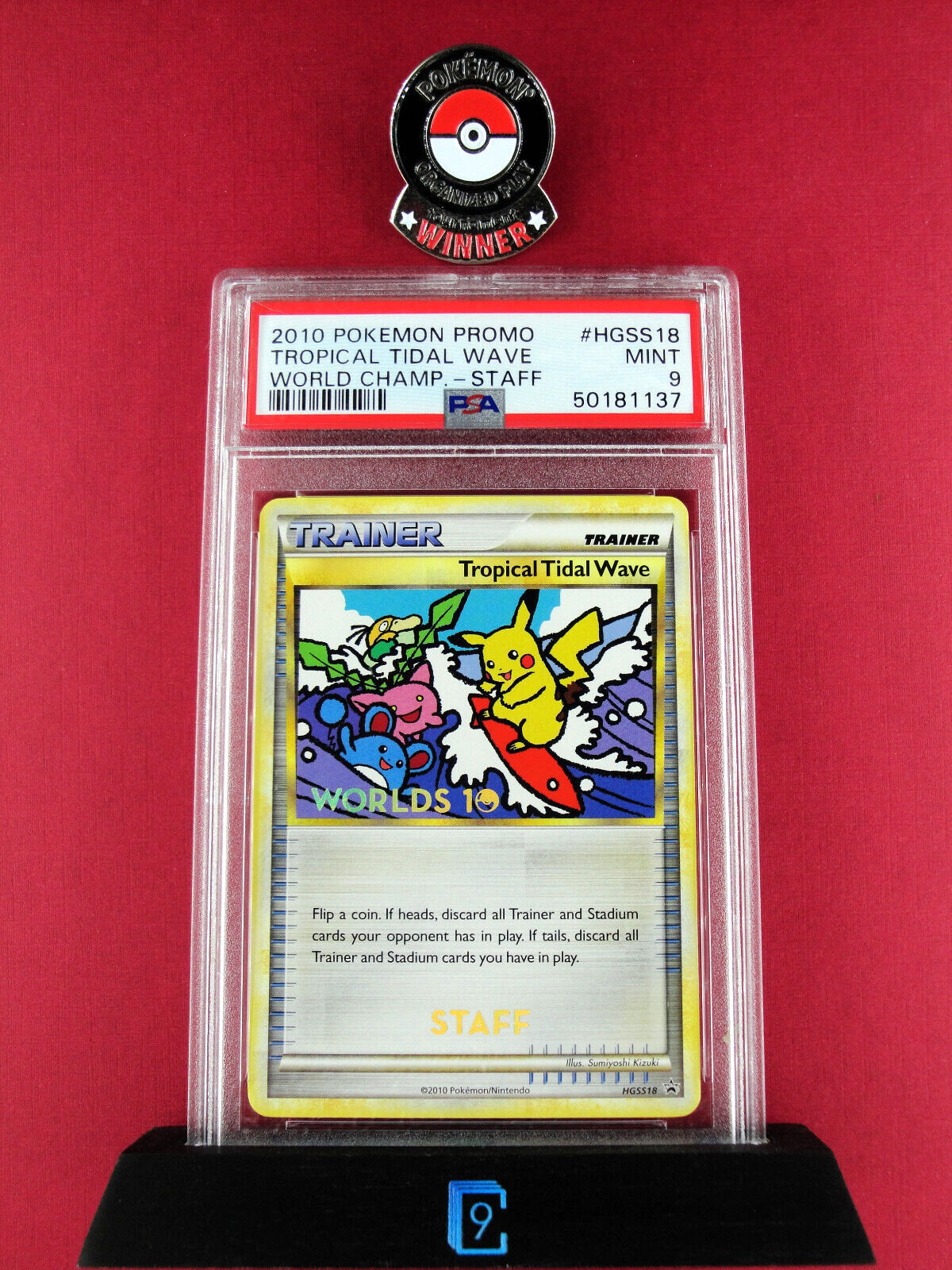 2010 Pokemon World Championships Promo Tropical Tidal Wave Staff HGSS18