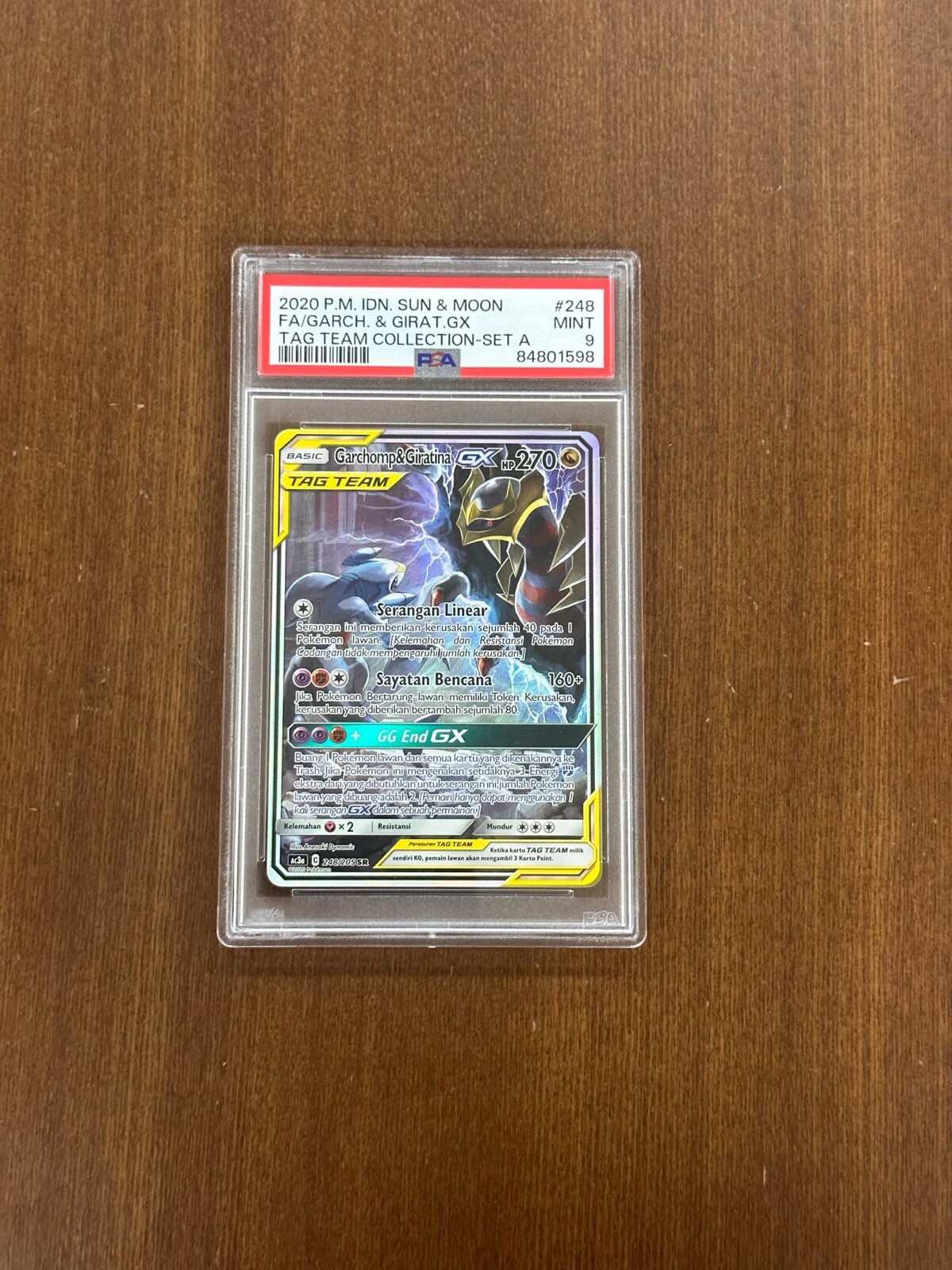 2020 Pokemon Indonesian Sun & Moon Tag Team Collection Full Art/Garchomp & Giratina GX Set A 248