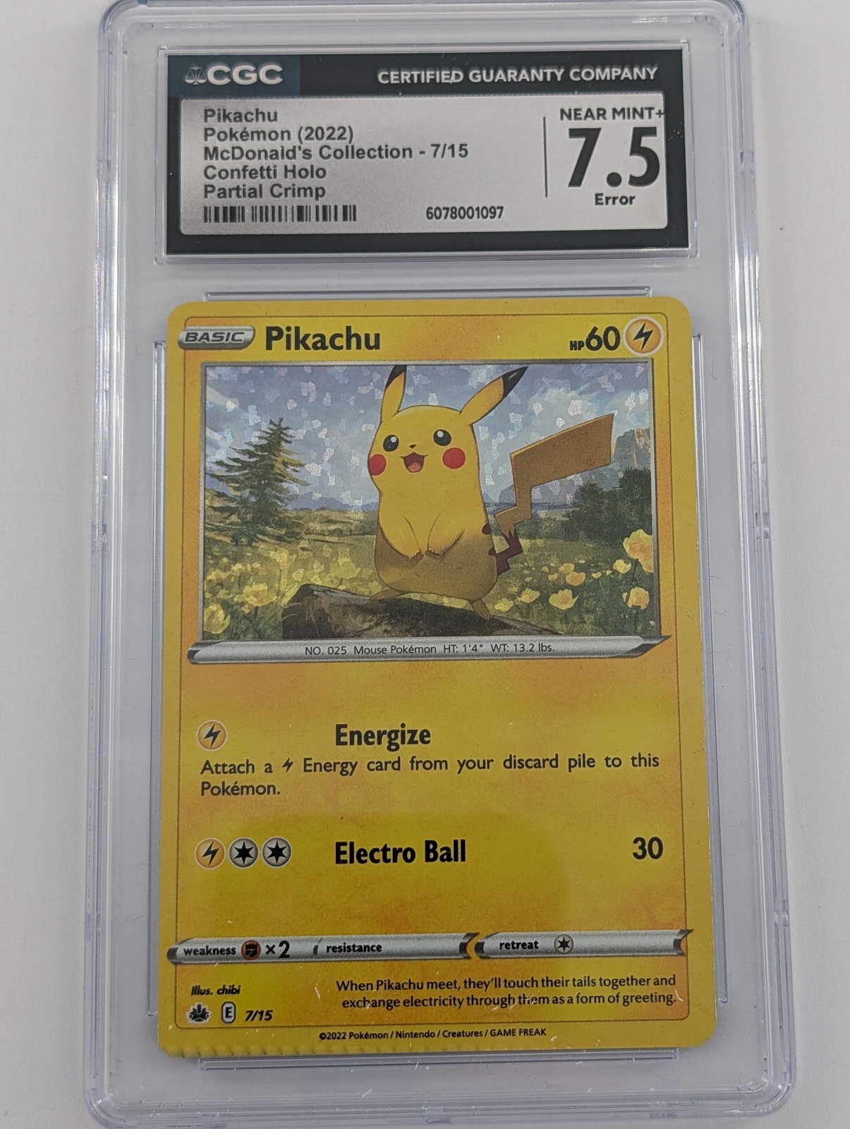 2022 McDonald's Collection 2022 - English Pikachu Confetti Holo 7/15
