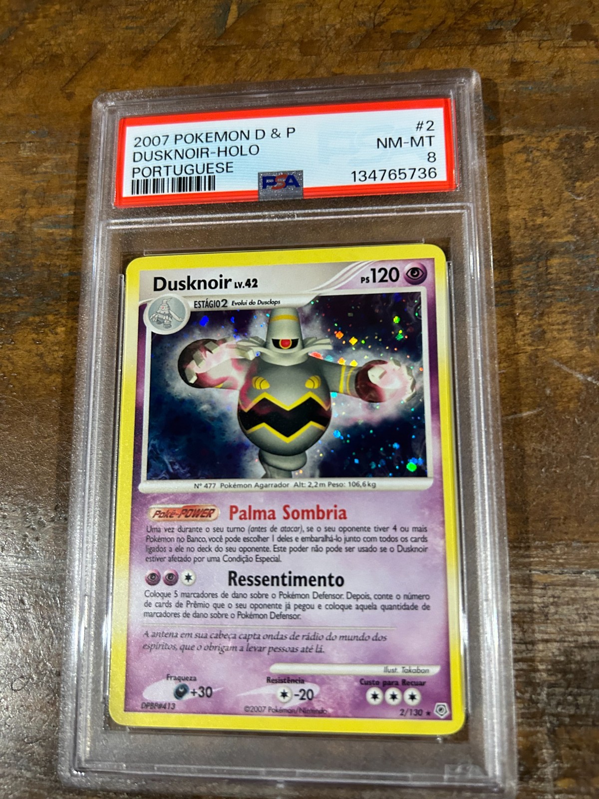 2007 Pokemon Diamond & Pearl Dusknoir-Holo Portuguese 2