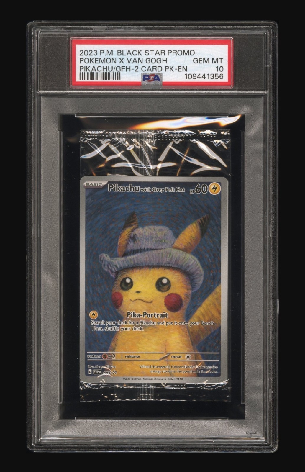 2023 Pokemon Black Star Promo Cello Pack Cello Pokemon X Van Gogh-Pikachu With Grey Felt Hat-2 Card Pack-English