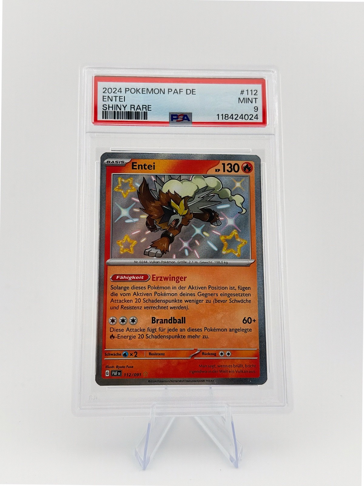 2024 Pokemon German Paf de-Paldean Fates Entei Shiny Rare 112