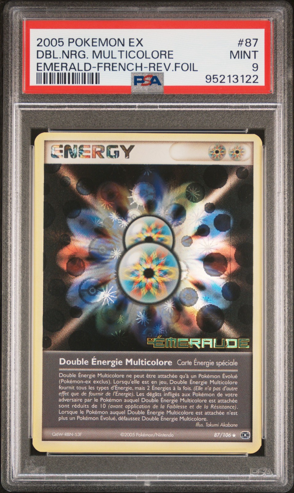 2005 Pokemon EX Emerald Double Energie Multicolore-Reverse Foil French 87