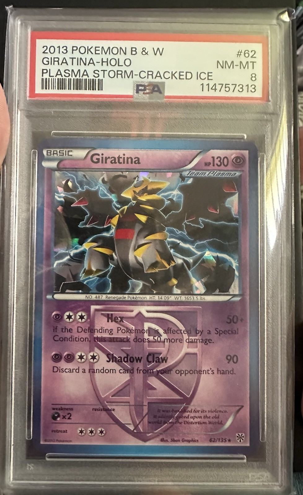 2013 Pokemon Black & White Plasma Storm Giratina-Holo Cracked Ice 62